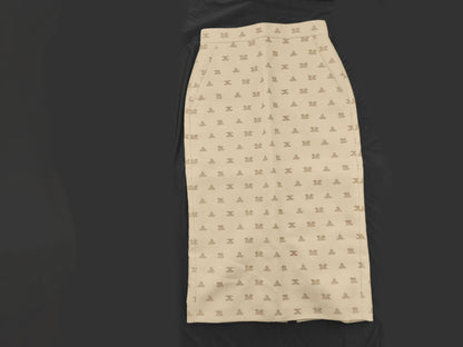 MaxMara Max Mara Logo Print Skirt Beige Skirt