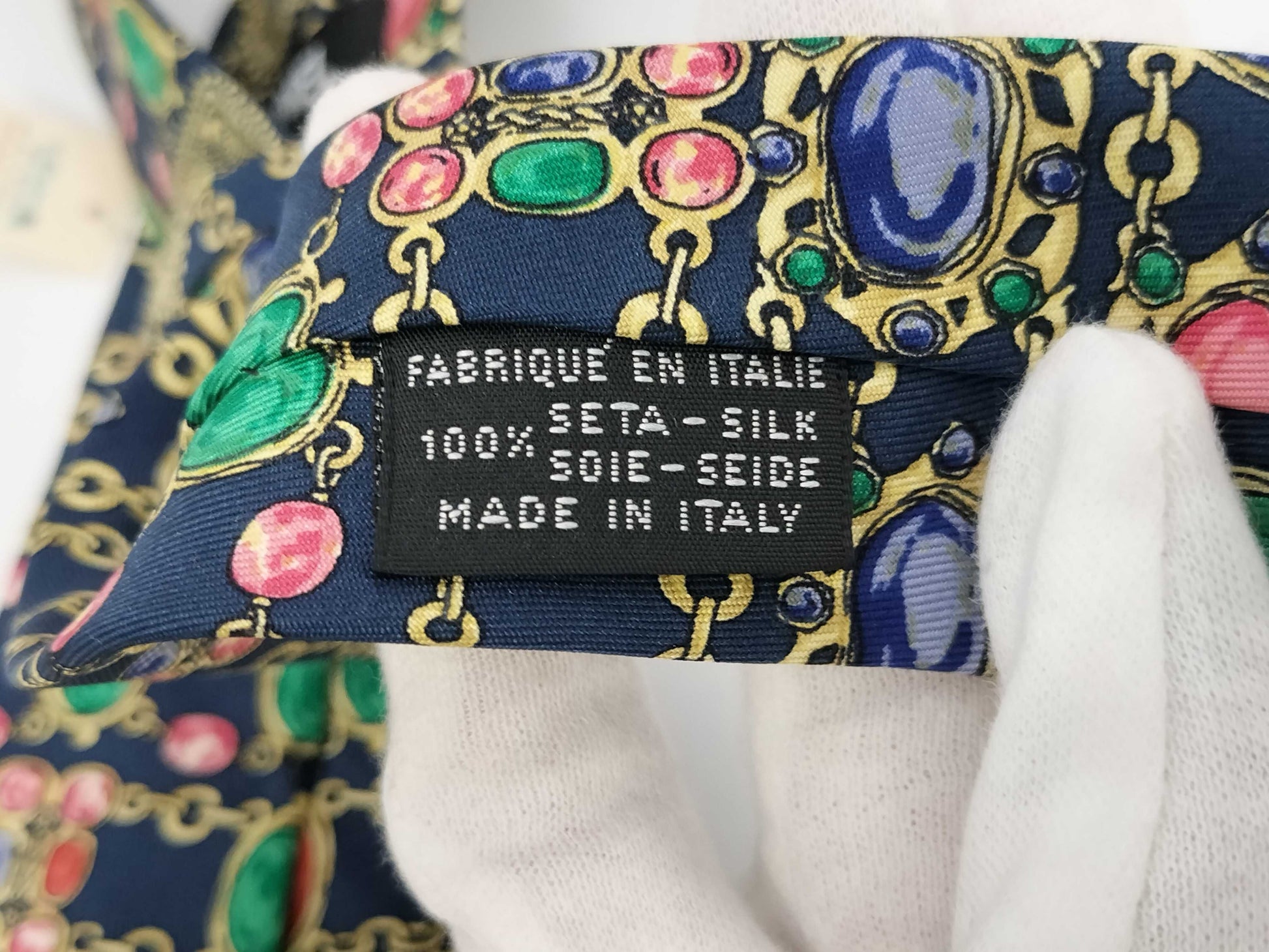 CHANEL CHANEL Tie Chain Print Navy Other Accessories