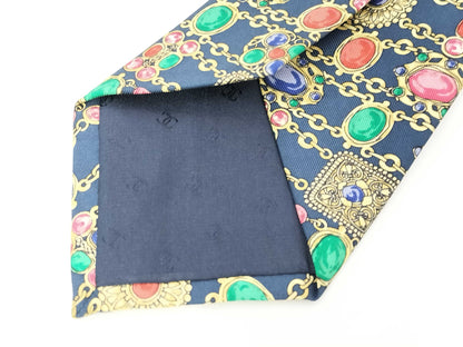 CHANEL CHANEL Tie Chain Print Navy Other Accessories