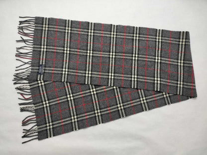 BURBERRY BURBERRY Novacheck 100% Cashmere Muffler Grey Muffler