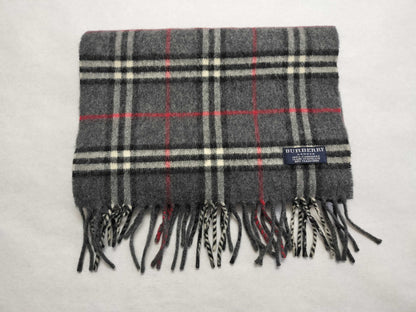 BURBERRY BURBERRY Novacheck 100% Cashmere Muffler Grey Muffler