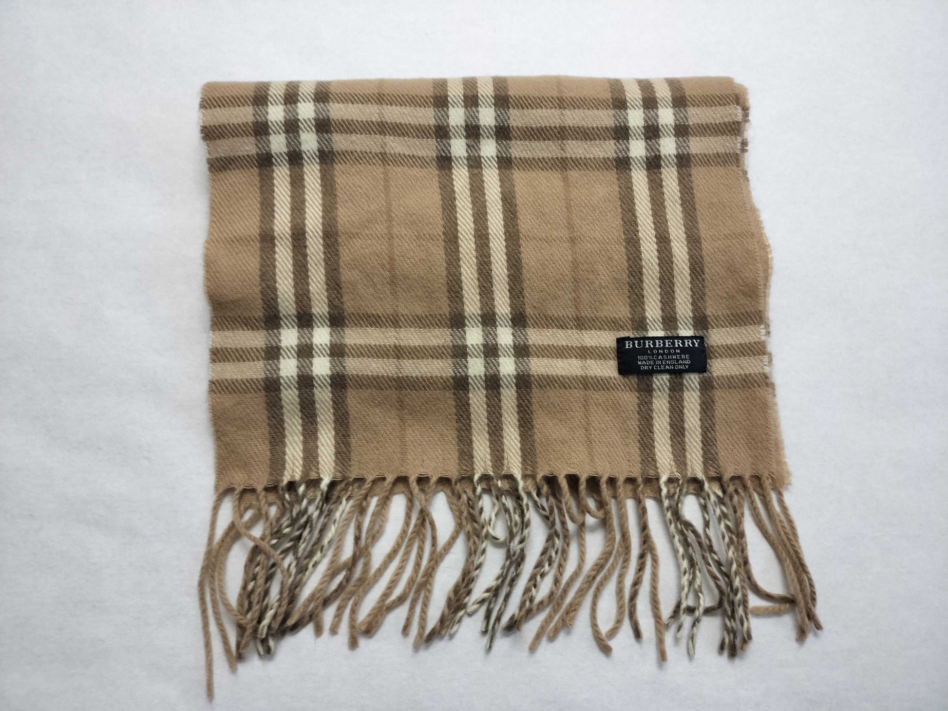 BURBERRY BURBERRY Novacheck 100% Cashmere Muffler Light Beige Muffler