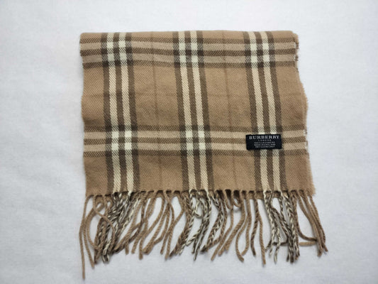 BURBERRY BURBERRY Novacheck 100% Cashmere Muffler Light Beige Muffler