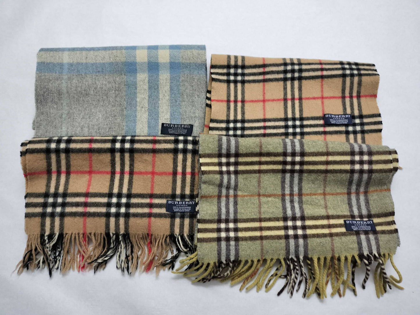 BURBERRY BURBERRY Novacheck 100% Cashmere Muffler Set of 4 Mufflers