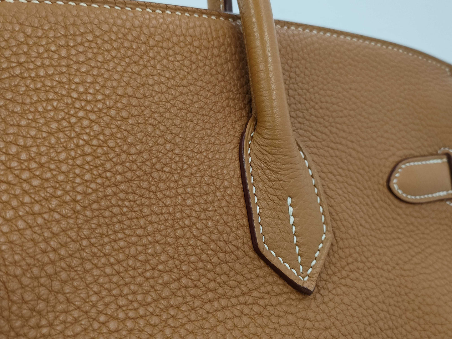 HERMES Birkin 35 Togo Gold Silver Fittings Handbag