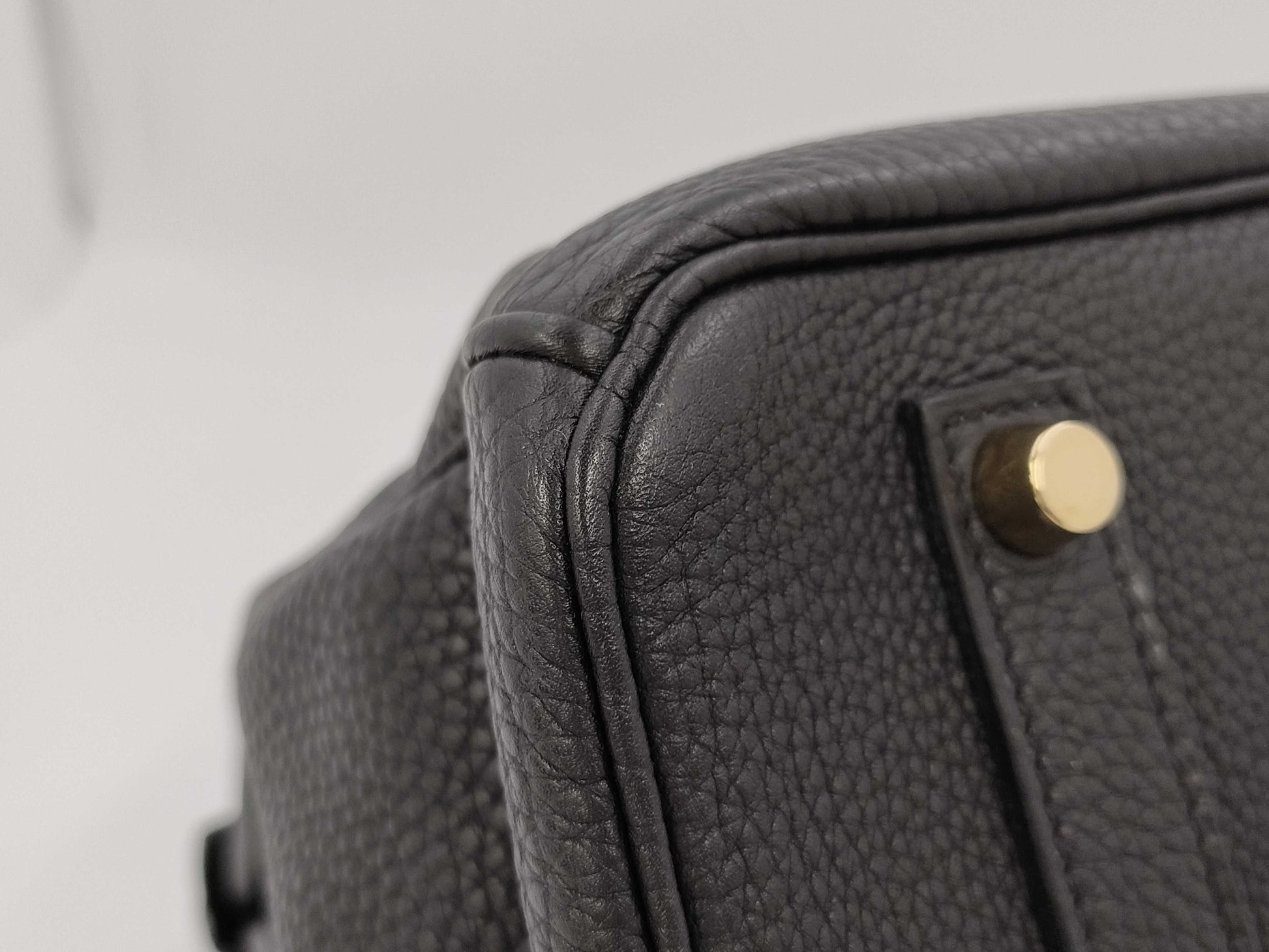 HERMES Birkin 35 Togo Black Gold Fittings Handbag