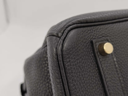 HERMES Birkin 35 Togo Black Gold Fittings Handbag