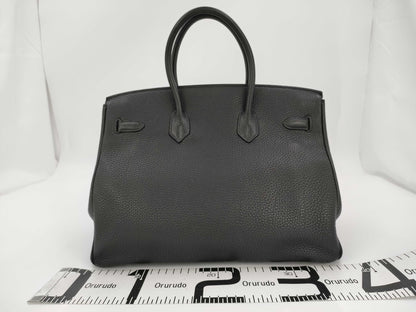 HERMES Birkin 35 Togo Black Gold Fittings Handbag