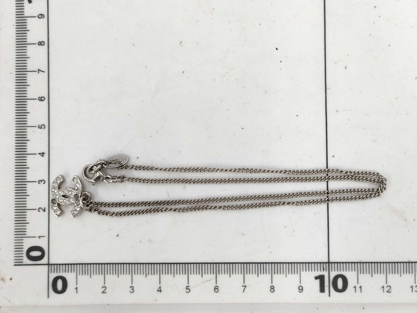 CHANEL CHANEL 10V Necklace Coco Mark Rhinestone Necklace