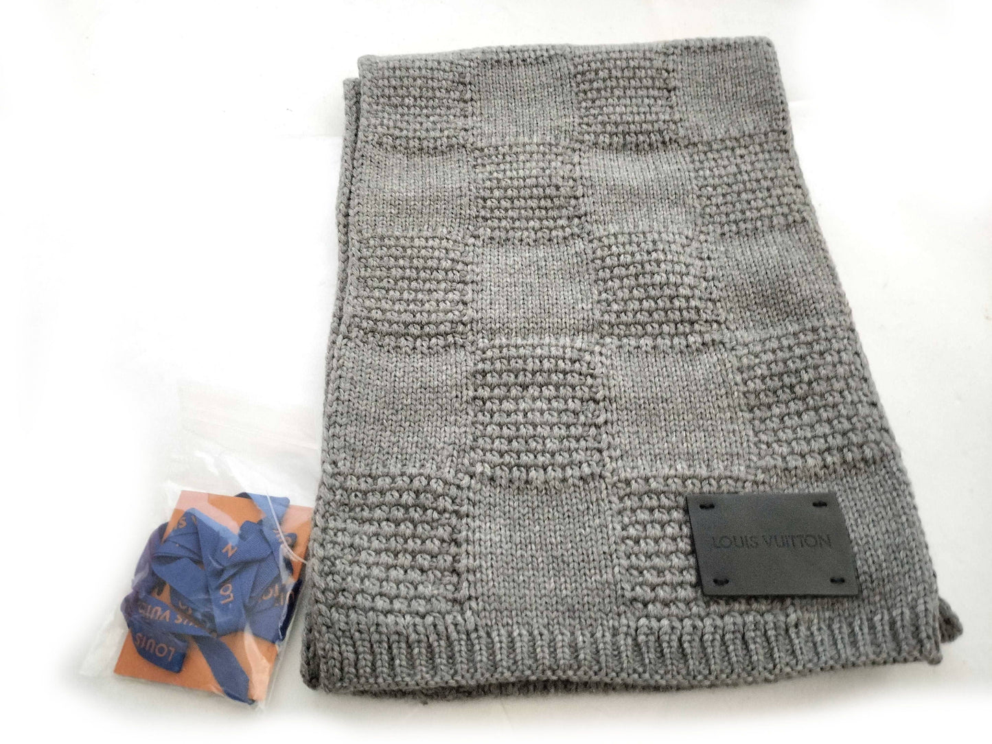 LOUIS VUITTON LV Muffler Echauff Damier 402775 Wool Grey Other Accessories