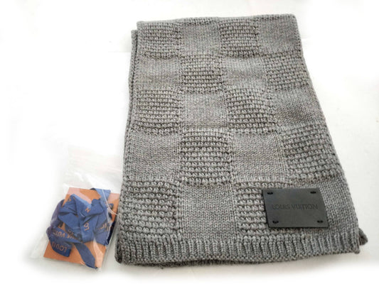 LOUIS VUITTON LV Muffler Echauff Damier 402775 Wool Grey Other Accessories