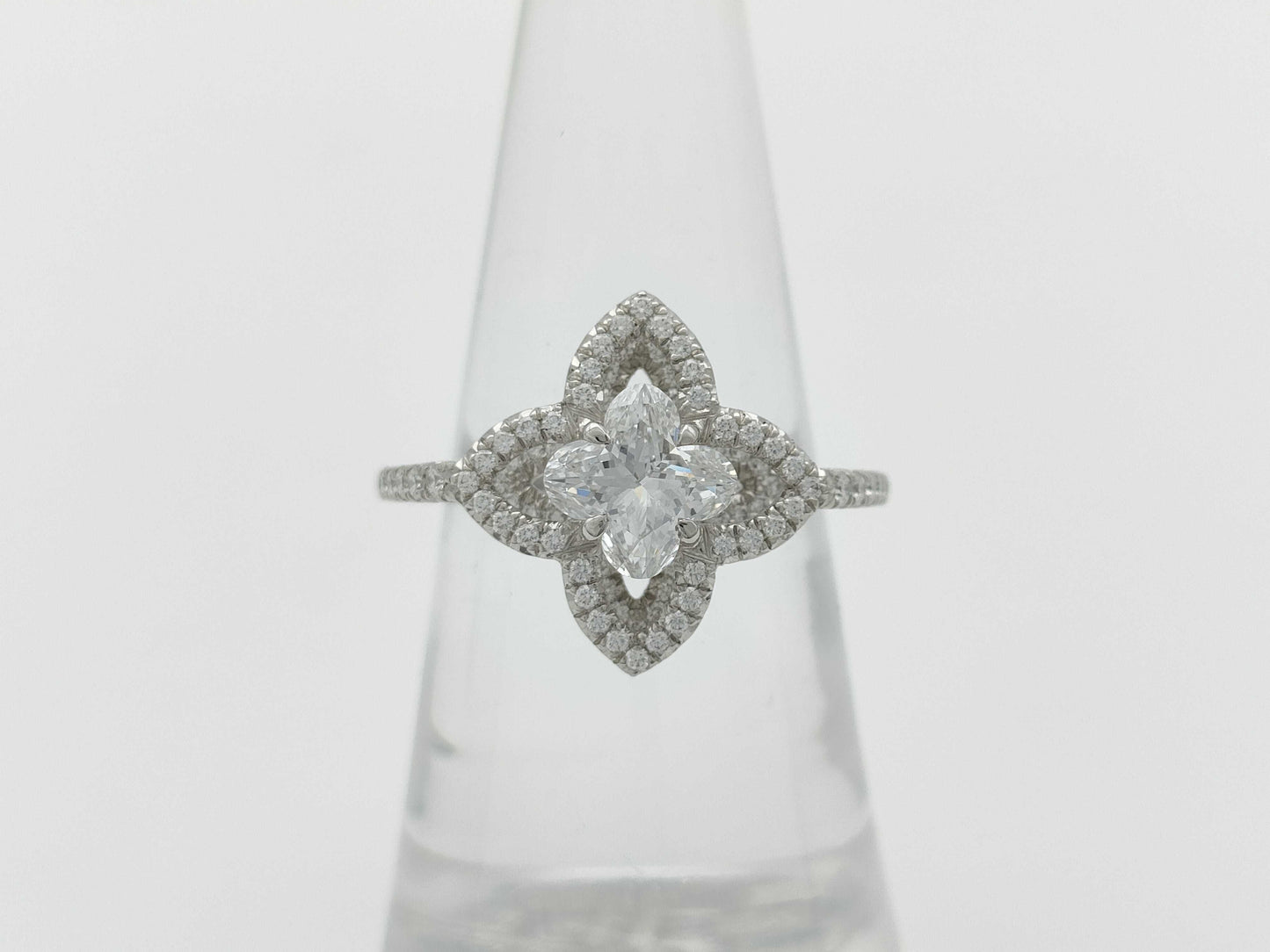 LOUIS VUITTON Aldant Flower #51 Diamond Pt950 5.3g Ring 