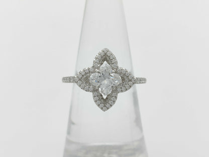 LOUIS VUITTON Aldant Flower #51 Diamond Pt950 5.3g Ring 