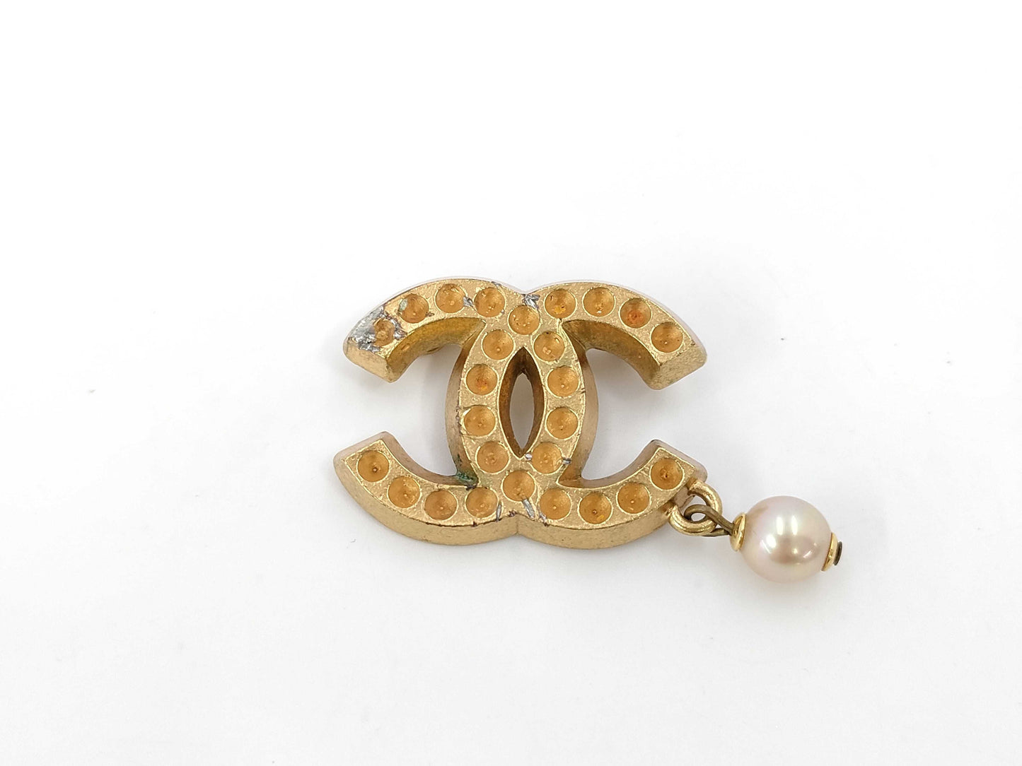 CHANEL CHANEL Brooch Coco Mark Faux Pearl 02P Brooch