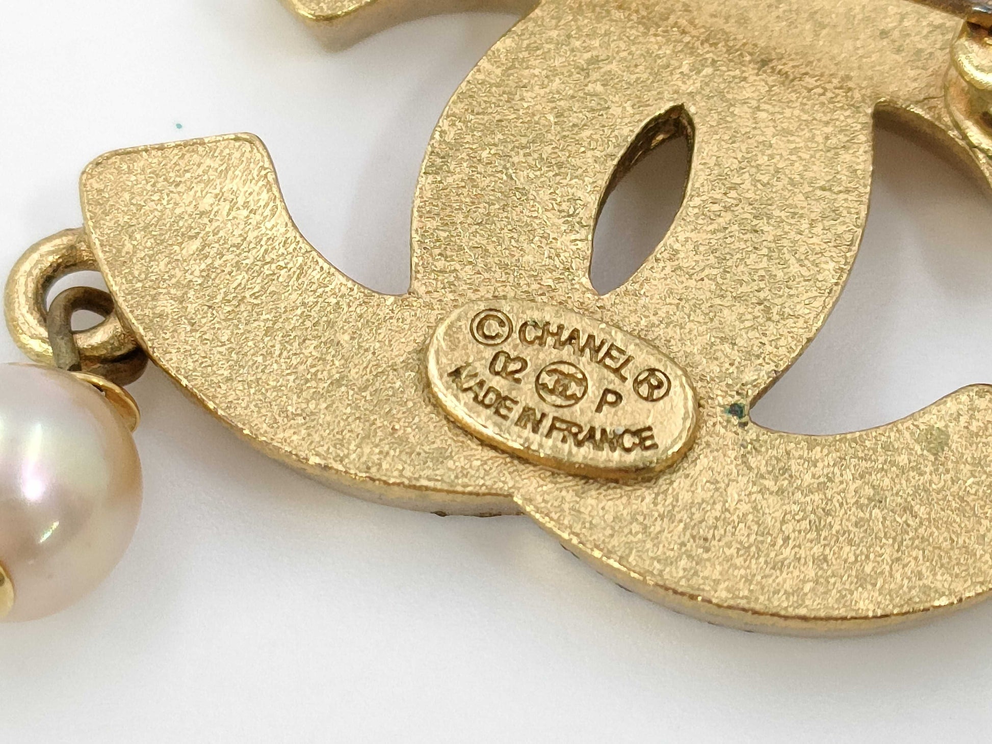 CHANEL CHANEL Brooch Coco Mark Faux Pearl 02P Brooch