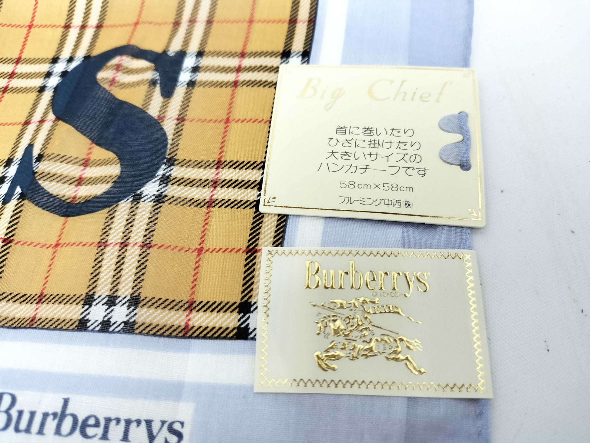 BURBERRY Handkerchief Large Format Unused Other Accessories