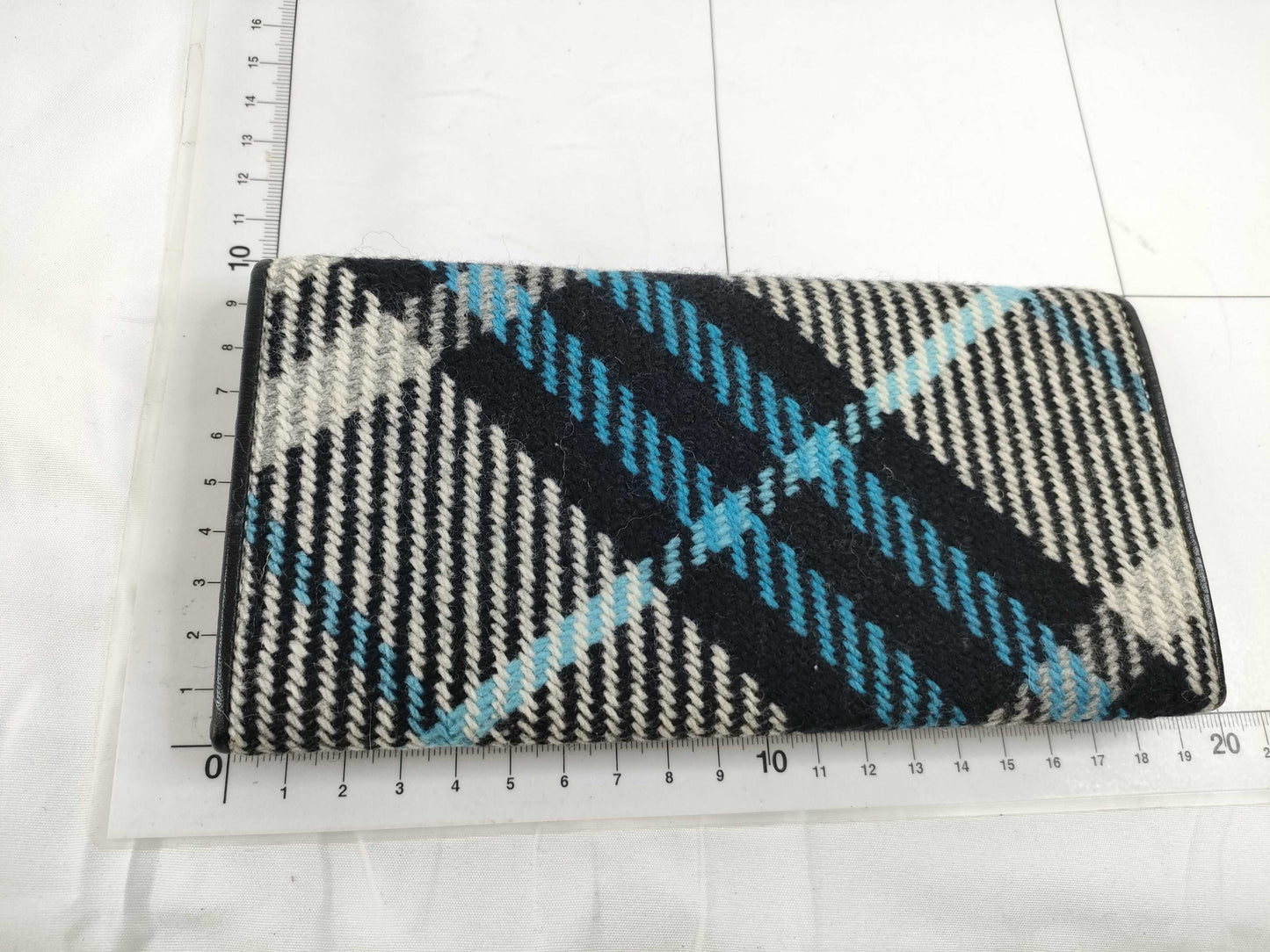 BURBERRY Check Wool Leather Long Wallet Wallet