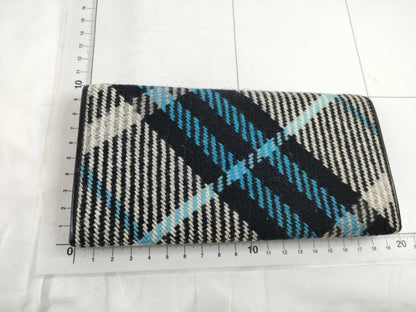 BURBERRY Check Wool Leather Long Wallet Wallet
