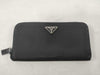 PRADA Nylon Tesuto NERO Round Zipper Long Wallet Wallet
