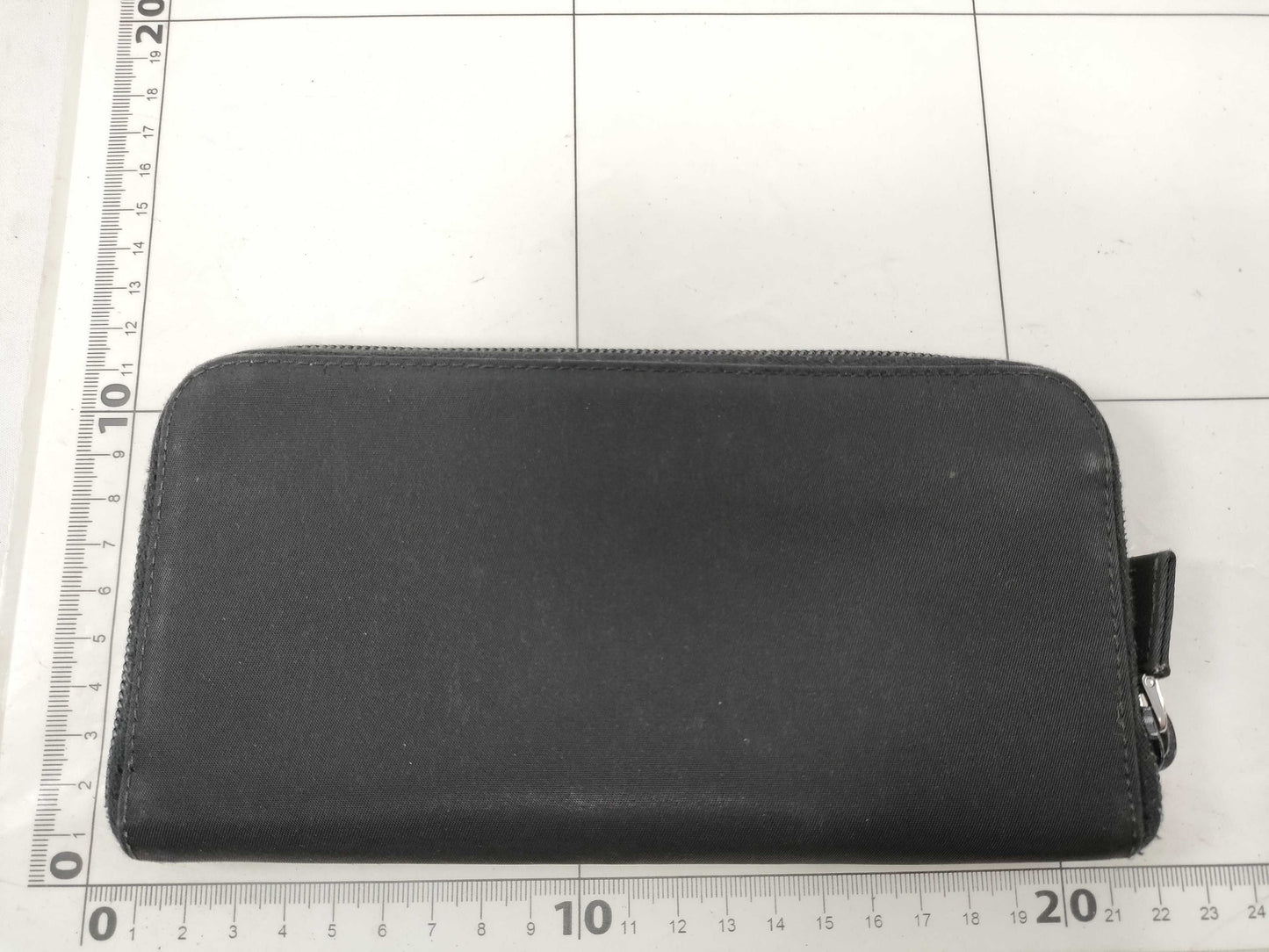PRADA Nylon Tesuto NERO Round Zipper Long Wallet Wallet