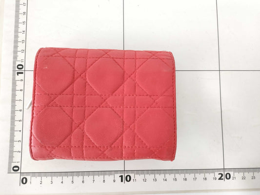 Dior Lady Dior Leather Folding Wallet Wallet