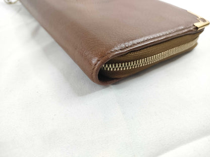 Cartier Cartier Leather Round Zipper Perforated Long Wallet Wallet