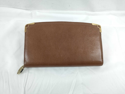 Cartier Cartier Leather Round Zipper Perforated Long Wallet Wallet