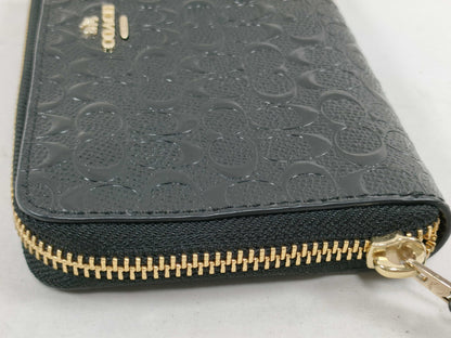 COACH Signature Round Zipper Long Wallet Wallet