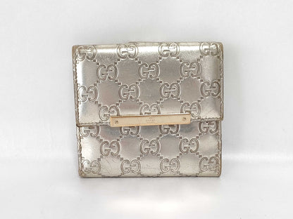 GUCCI Gucci Sima Gucci Sima GG Silver Folding Wallet Wallet