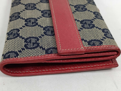 GUCCI Gucci GG Canvas Leather Long Wallet Wallet
