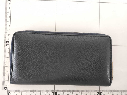 GUCCI Gucci Leather Round Zipper GG Wallet