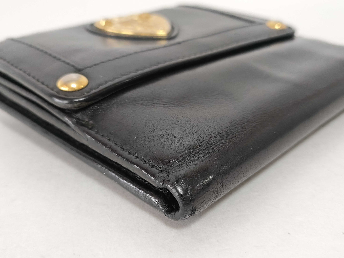 GUCCI Gucci Leather Black Folding Wallet Wallet