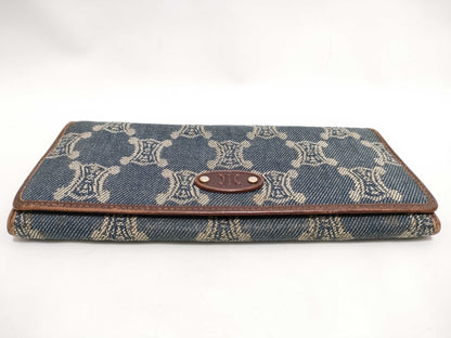 CELINE Celine Denim Triomphe Long Wallet Wallet