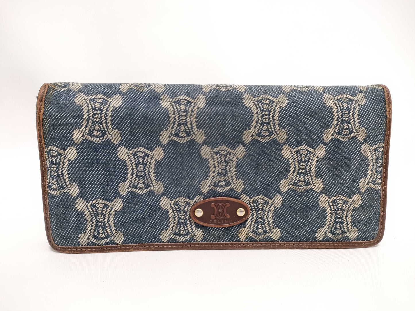 CELINE Celine Denim Triomphe Long Wallet Wallet