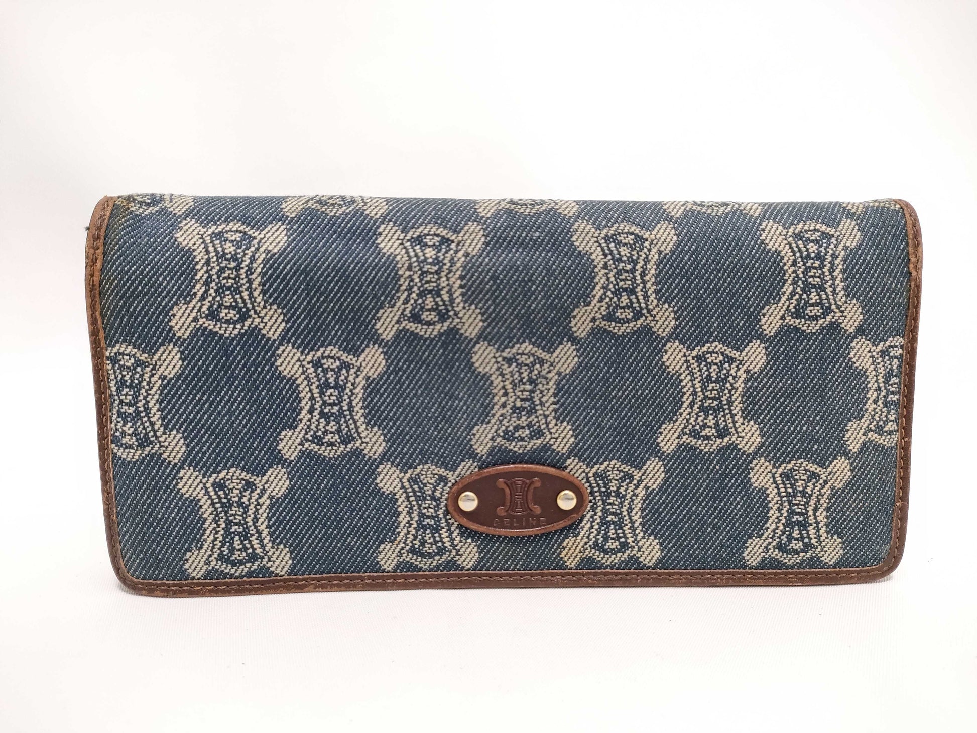 CELINE Celine Denim Triomphe Long Wallet Wallet