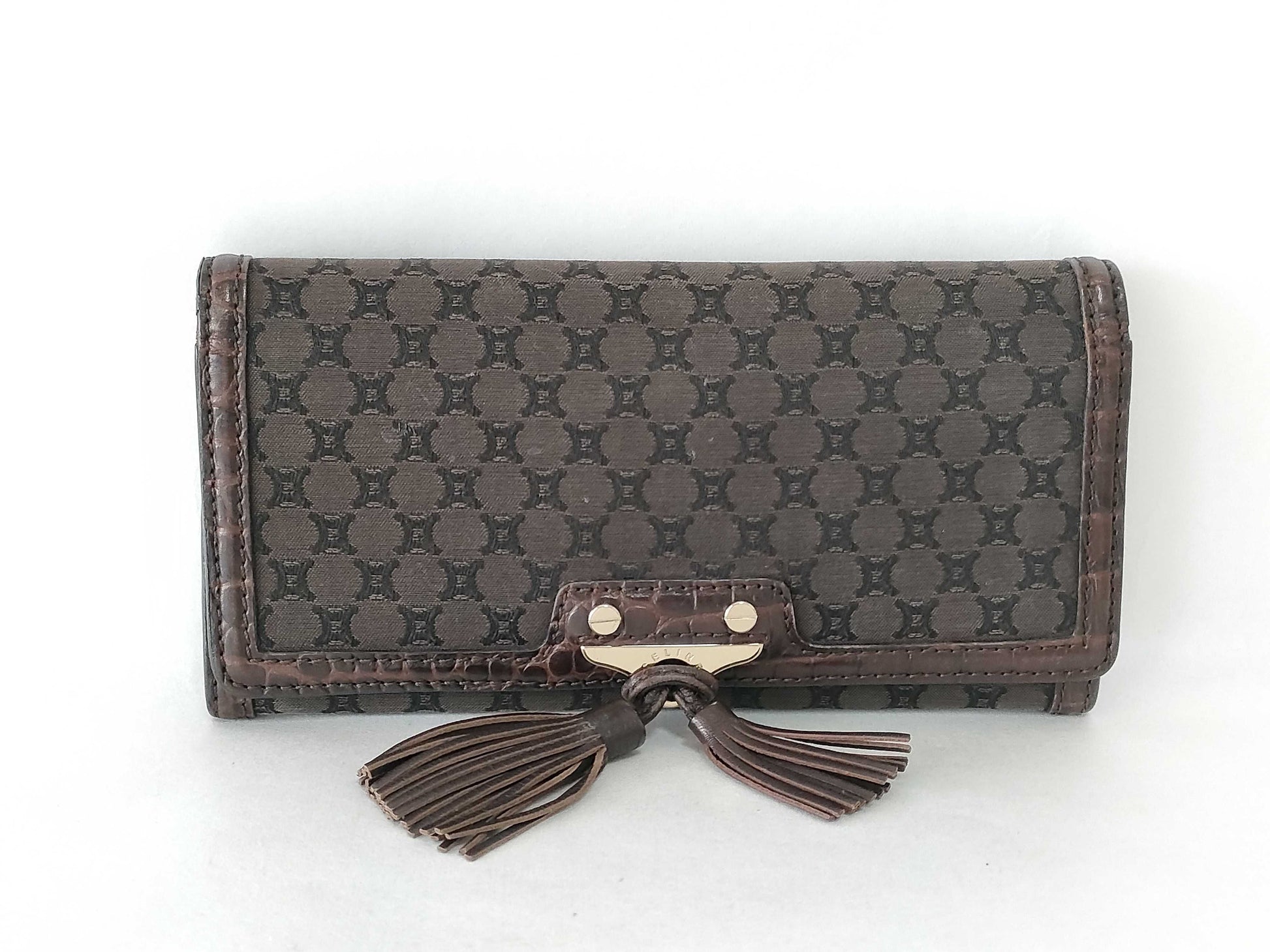 CELINE Macadam Fringed Long Wallet Wallet