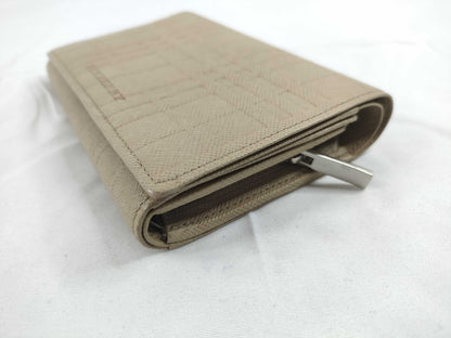 BURBERRY Leather Check Folding Wallet Wallet