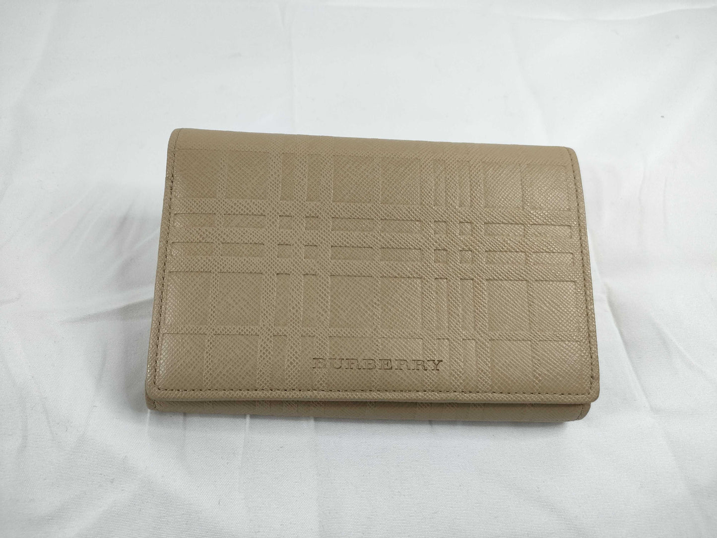 BURBERRY Leather Check Folding Wallet Wallet