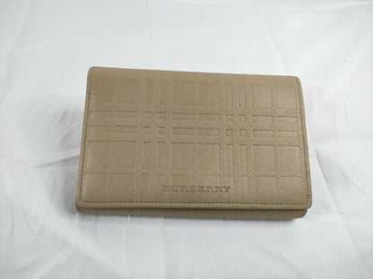BURBERRY Leather Check Folding Wallet Wallet