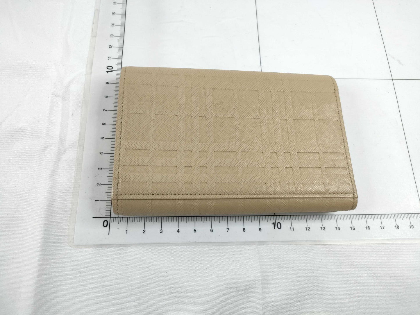 BURBERRY Leather Check Folding Wallet Wallet