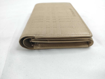 BURBERRY Leather Check Folding Wallet Wallet