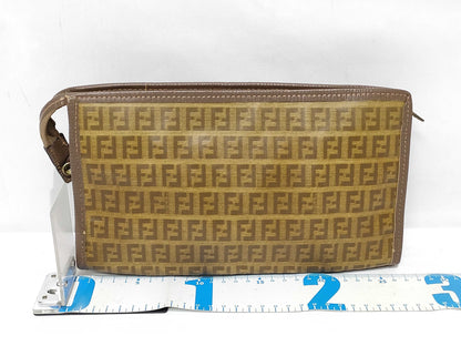FENDI Zucca Pattern Fendi Zucca PVC Clutch Bag Clutch Bag