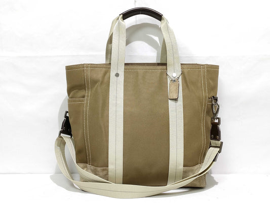 COACH Tote Bag Business 2way Canvas Suede Tote Bag