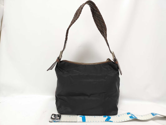 PRADA Nylon Prada Nylon Leather Shoulder Bag Hobo Shoulder Bag