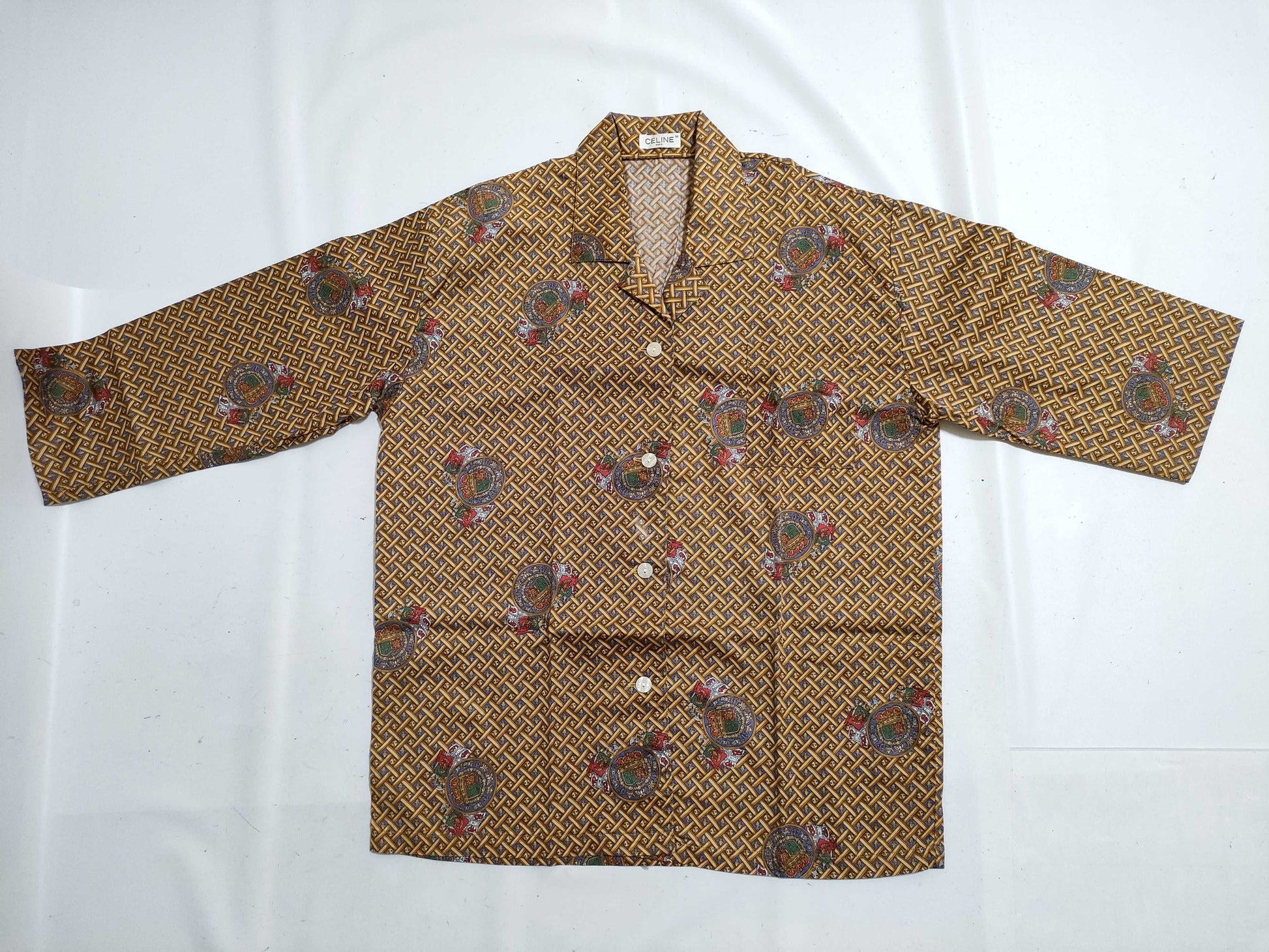 CELINE Triomphe logo button gold pattern set shirt pants other apparel