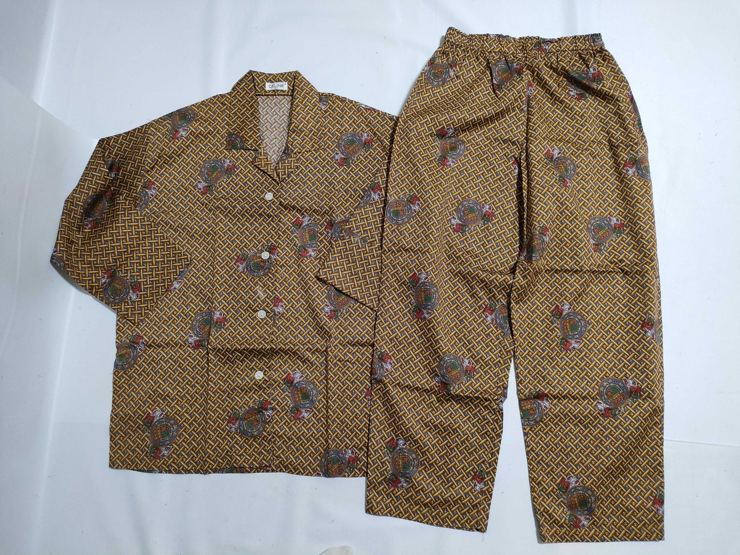 CELINE Triomphe logo button gold pattern set shirt pants other apparel