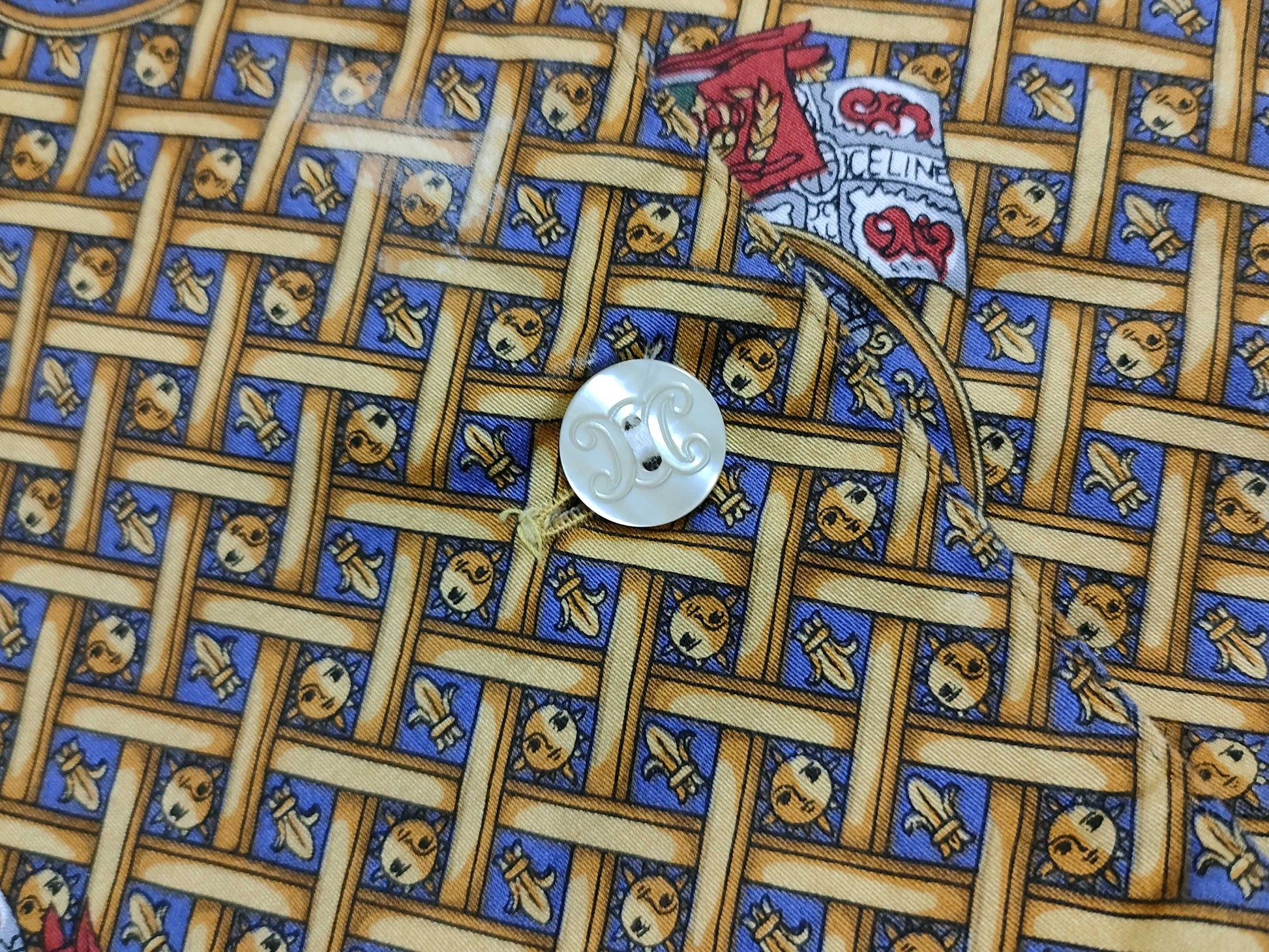 CELINE Triomphe logo button gold pattern set shirt pants other apparel