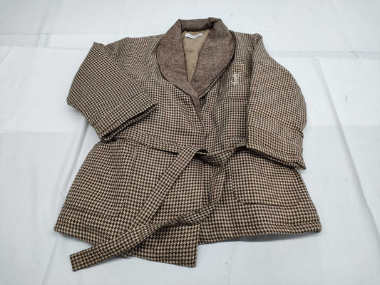 Yves Saint Laurent Quilted Houndstooth Tweed Coat Other Apparel