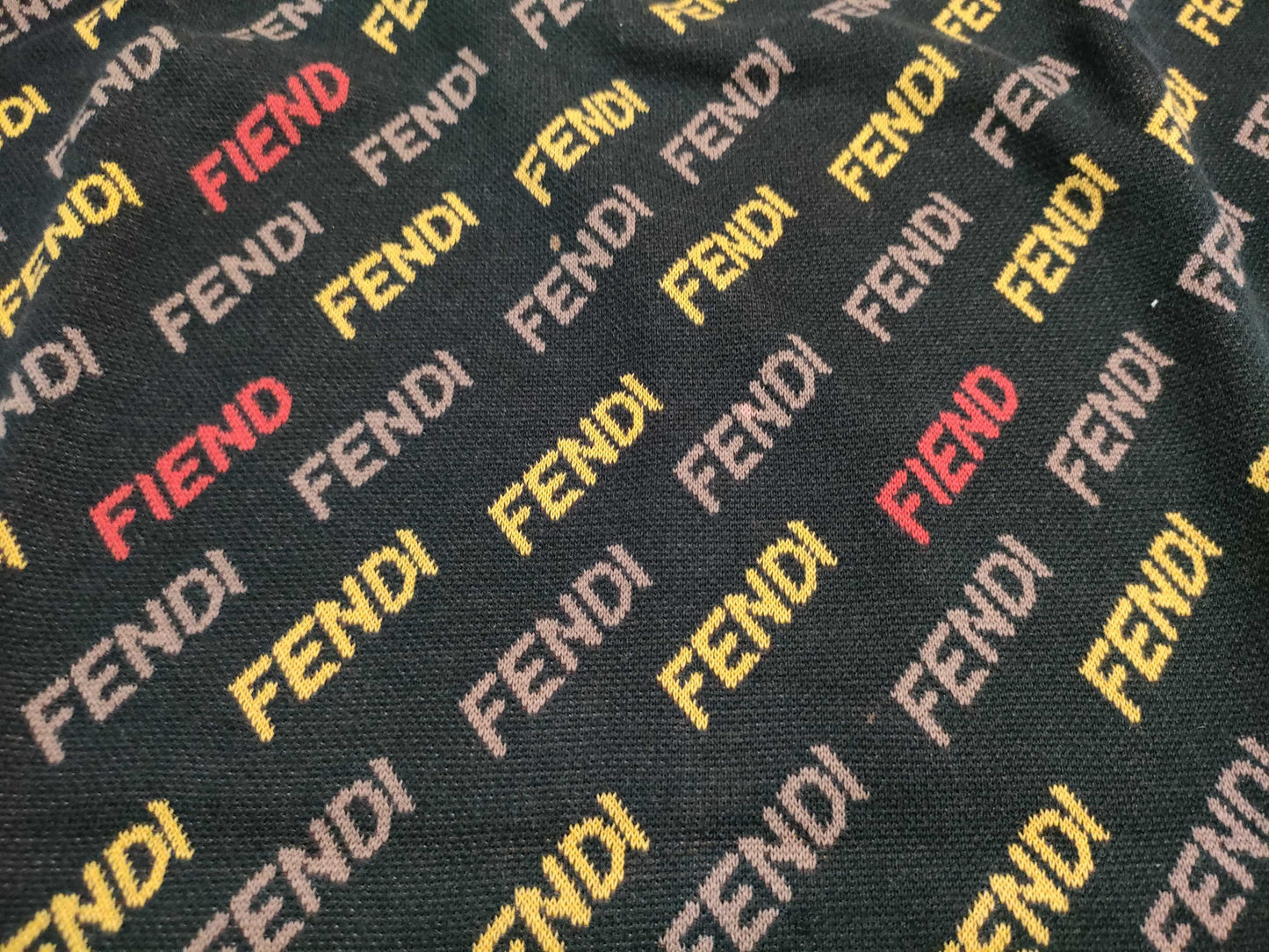 FENDI Men's Black Wool Knit Top with Current FENDI Tag and Logo