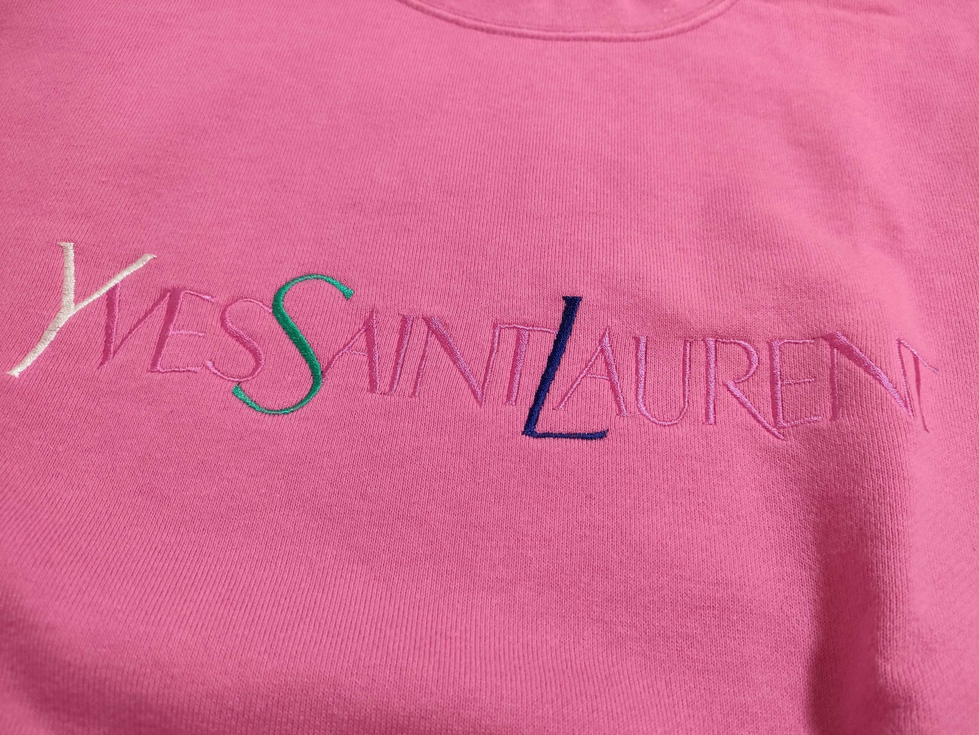 Yves Saint Laurent logo embroidered sweatshirt top